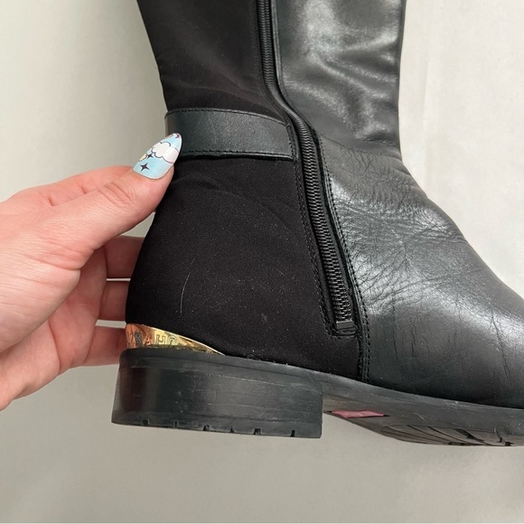 Isaac Mizrahi New York Amit Black Leather Front Riding Boots Size 6M W/ Box - Picture 4 of 15